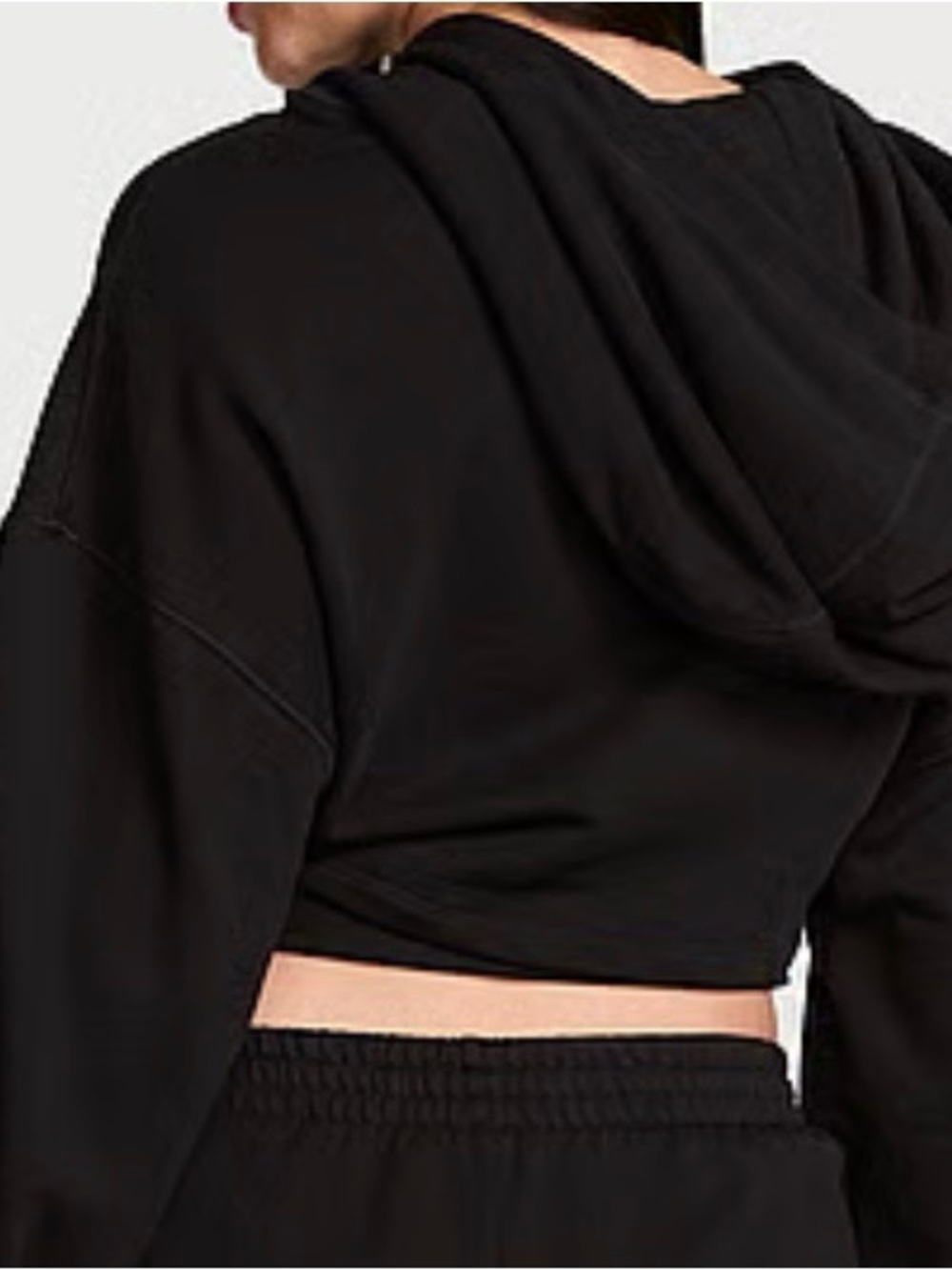 Victoria's Secret Black Cropped Hoodie with Hood